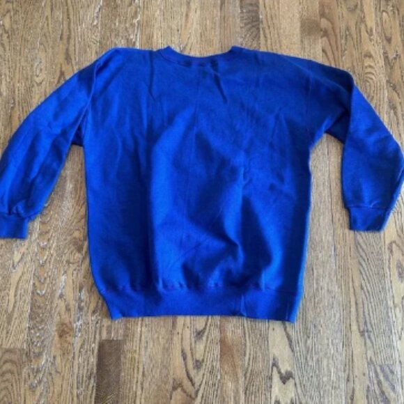 Vintage Tultex Sweatshirt Mens‎ Large USA Plymouth Massachusetts Crewneck Blue - Picture 4 of 4